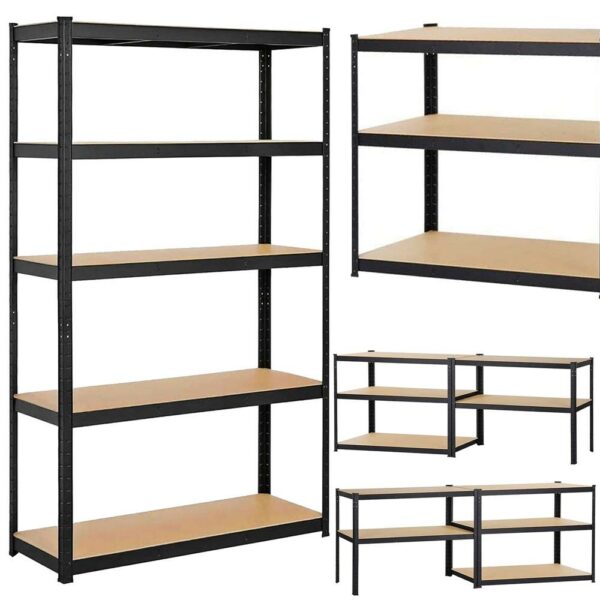 Raft cadru metalic modular pentru depozitare, 5 polite, 180x90x40cm, sarcina 825kg - Image 12