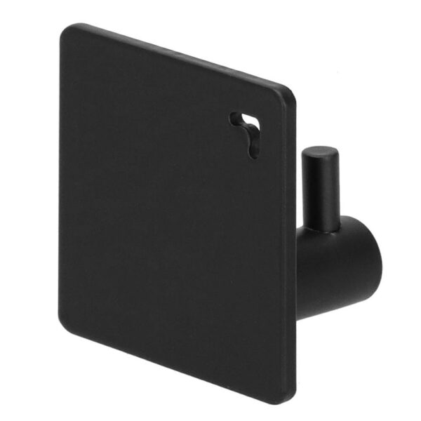 Set 4 agatatori tip cuier pentru baie, sistem fixare inclus, aluminiu, negru - Image 18