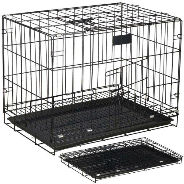 RESIGILAT: Cusca pentru animale, 2 usi, Pliabila din metal, L, Negru, 60x50x42 cm - Image 16