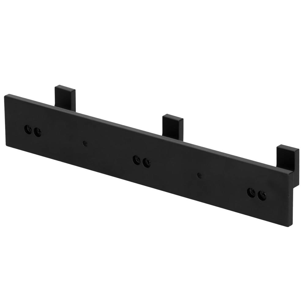 Cuier de baie pentru prosoape cu 2 sisteme instalare, aluminiu, 3 agatatori, 25x4cm, negru - Image 15