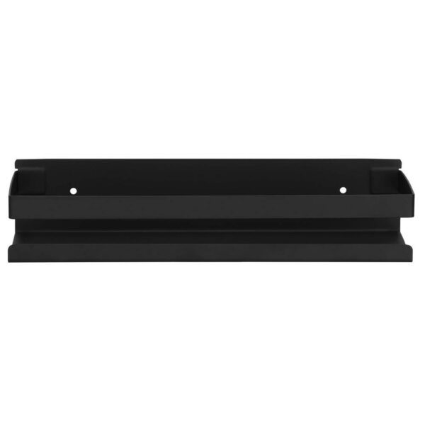 Raft de baie cu 2 sisteme instalare pe perete, aluminiu, 30x10x6cm, negru - Image 15