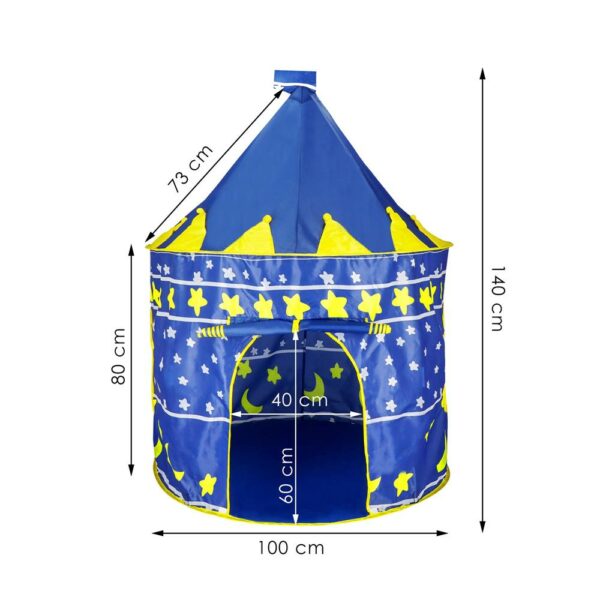 Cort Castel de joaca pentru copii, pliabil, 100x140cm, albastru - Image 14