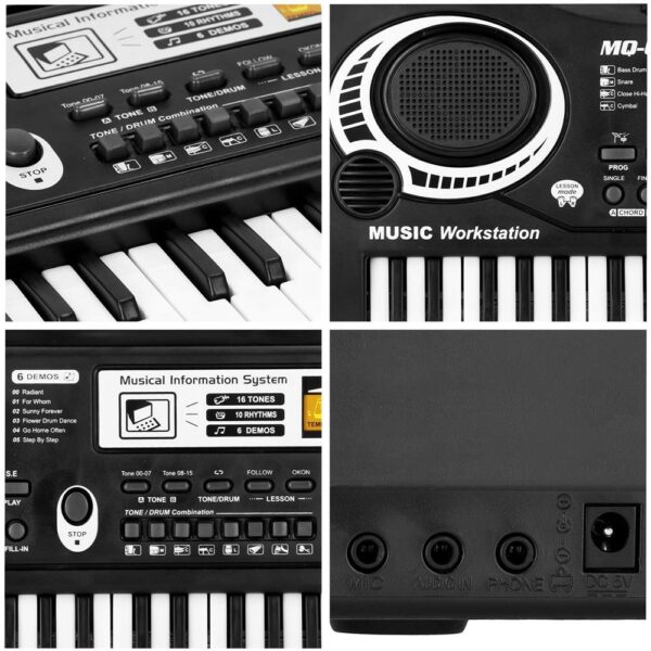 Orga electronica pentru copii, cu microfon, 61 chei, modul invatare, 54x17x5cm - Image 17