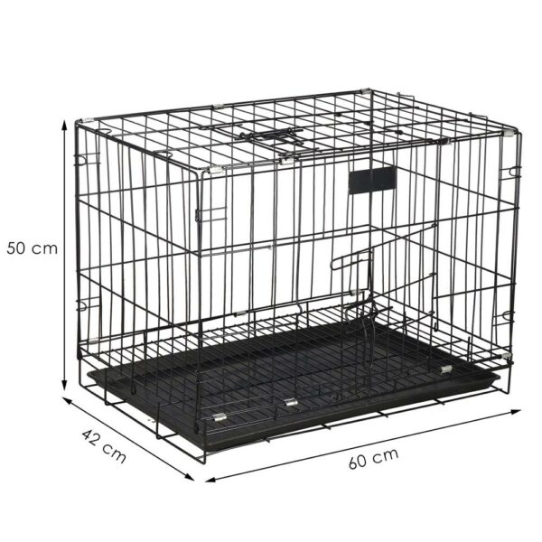 RESIGILAT: Cusca pentru animale, 2 usi, Pliabila din metal, L, Negru, 60x50x42 cm - Image 19