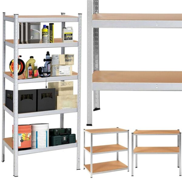 Raft cadru metalic modular pentru depozitare, 5 polite, 180x90x30cm, sarcina 875kg - Image 19