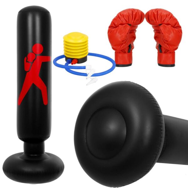 Sac de box gonflabil pentru copii, Inaltime 160 cm, PVC, Negru - Image 18