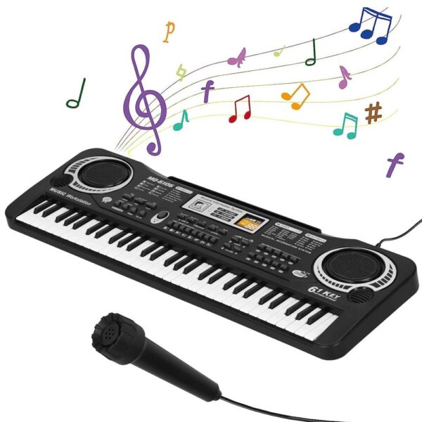 Orga electronica pentru copii, cu microfon, 61 chei, modul invatare, 54x17x5cm - Image 18