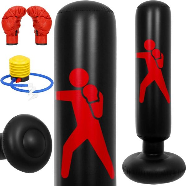 Sac de box gonflabil pentru copii, Inaltime 160 cm, PVC, Negru - Image 19