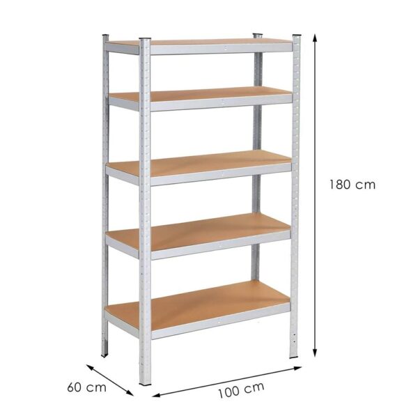 Raft cadru metalic modular pentru depozitare, 5 polite, 180x100x60cm, sarcina 1000kg - Image 19