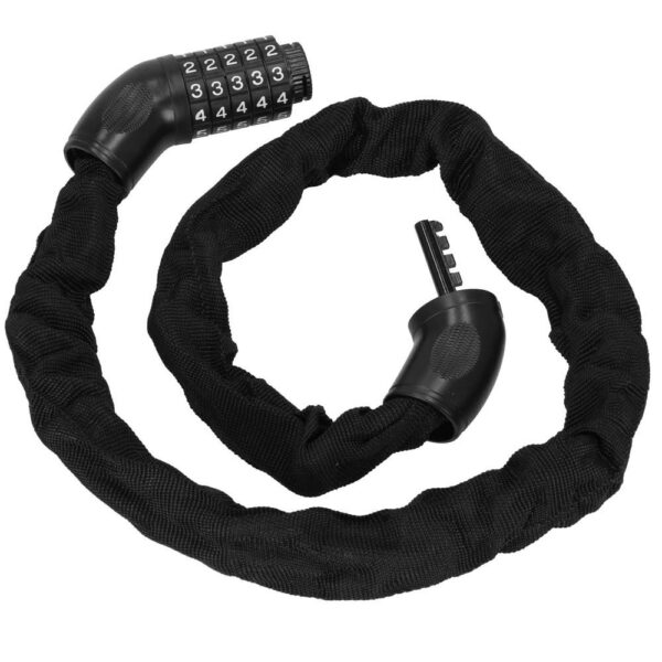 Lant antifurt bicicleta si trotineta, inchidere cifru, lungime 98 cm, Otel, Negru - Image 4