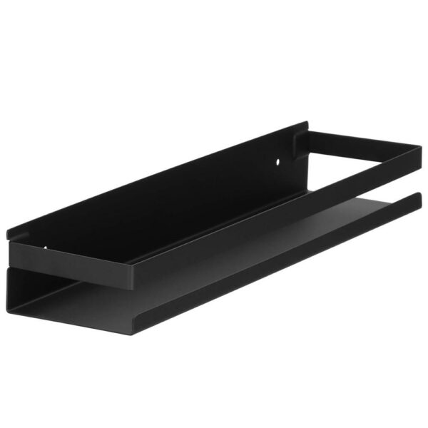 Raft de baie cu 2 sisteme instalare pe perete, aluminiu, 40x10x6cm, negru - Image 3