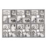 Fali képkeret, 24 fotóból álló kollázs, 57x86cm, szürke