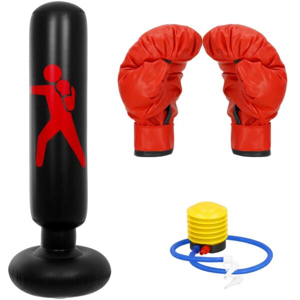 Sac de box gonflabil pentru copii, Inaltime 160 cm, PVC, Negru - Image 2