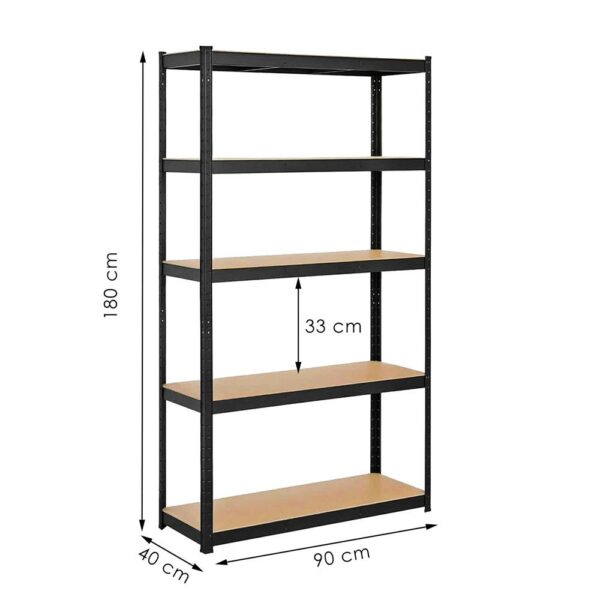 Raft cadru metalic modular pentru depozitare, 5 polite, 180x90x40cm, sarcina 825kg - Image 20