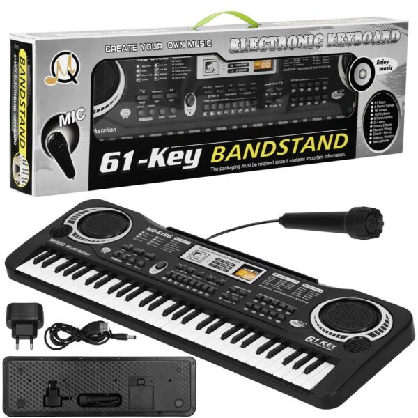 Orga electronica pentru copii, cu microfon, 61 chei, modul invatare, 54x17x5cm - Image 20