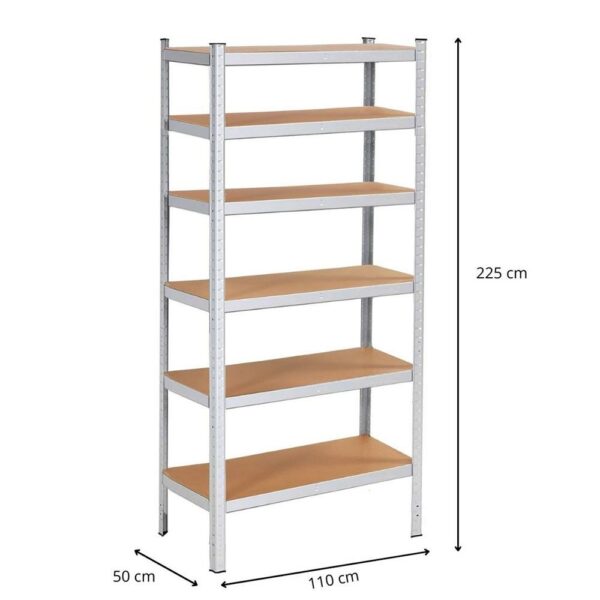 Raft cadru metalic modular pentru depozitare, 6 polite, 225x110x50cm, sarcina 900kg - Image 19