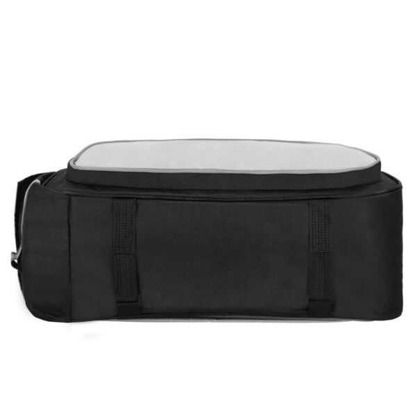 Geanta portbagaj bicicleta, 1 compartiment si 3 buzunare laterale, 40x20x17cm, negru cu elemente reflectorizante gri - Image 20