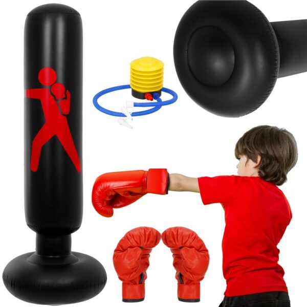 Sac de box gonflabil pentru copii, Inaltime 160 cm, PVC, Negru - Image 22