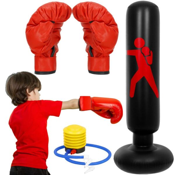 Sac de box gonflabil pentru copii, Inaltime 160 cm, PVC, Negru - Image 24