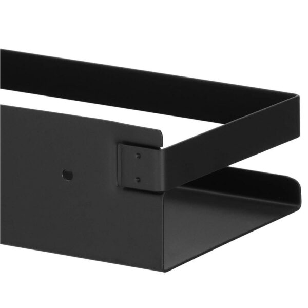 Raft de baie cu 2 sisteme instalare pe perete, aluminiu, 40x10x6cm, negru - Image 4