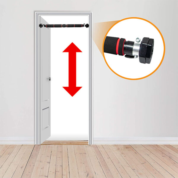 Ajtókeretbe illeszthető húzódzkodó rúd, acélból, hossza 64-100 cm - Image 3