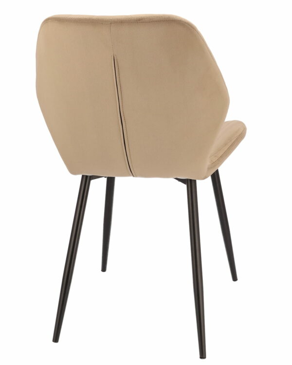 (DL) Set 2 scaune dining Milare pentru bucatarie tapitat cu catifea, 80x58x87cm, bej - Image 4