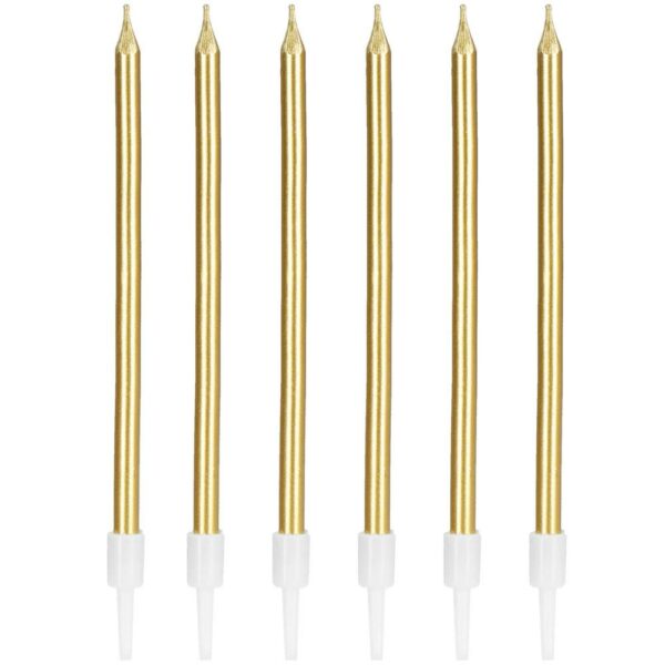 Set 6 lumanari pentru tort, drepte, auriu, 9 cm - Image 4
