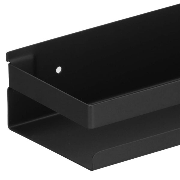 Raft de baie cu 2 sisteme instalare pe perete, aluminiu, 40x10x6cm, negru - Image 5