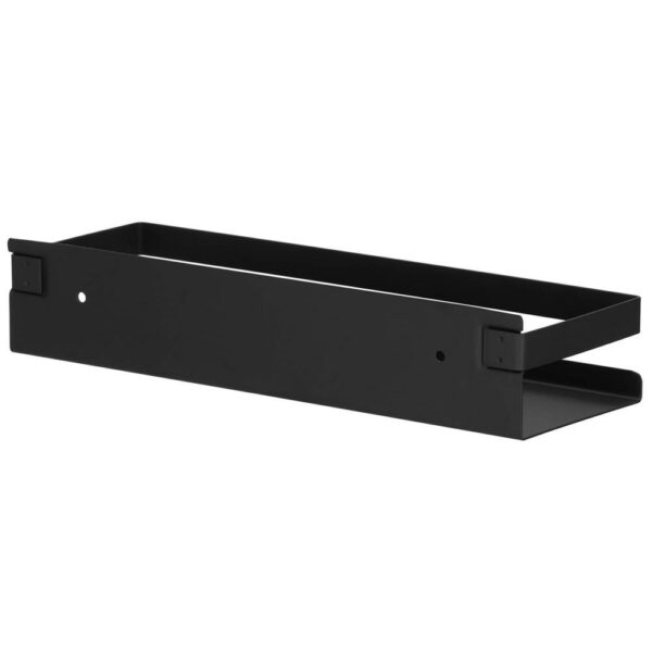 Raft de baie cu 2 sisteme instalare pe perete, aluminiu, 30x10x6cm, negru - Image 4