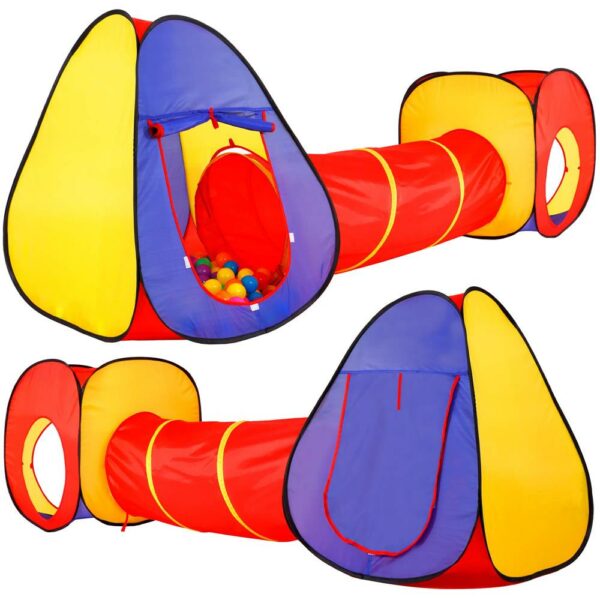Loc de joaca 3 in 1 pentru copii, multifunctional, casuta, tunel si cort, 280x74x90cm, multicolor - Image 3