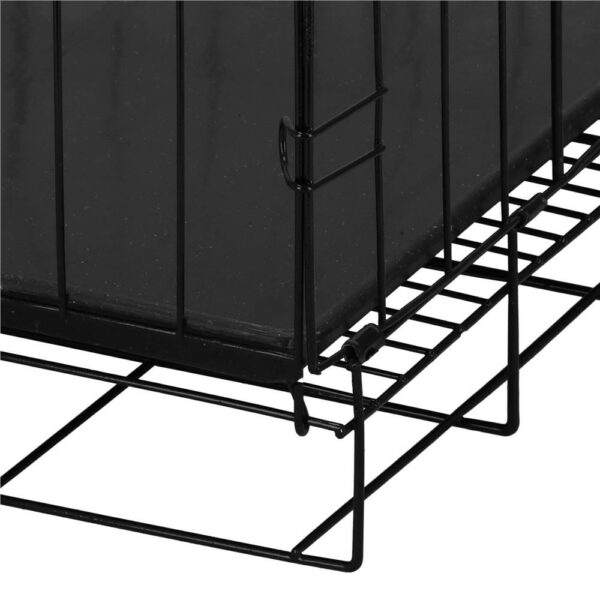Cusca pentru animale, 2 usi, Pliabila din metal, L, Negru, 59x50x42 cm - Image 5