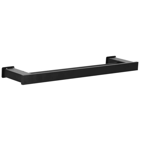 Suport prosoape pentru baie cu 2 sisteme de instalare, 2 brate, din aluminiu, 50x12cm, negru - Image 5