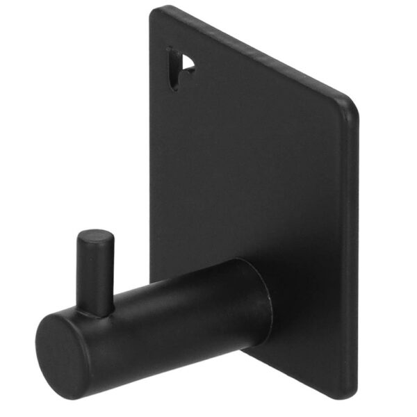 Set 4 agatatori tip cuier pentru baie, sistem fixare inclus, aluminiu, negru - Image 5