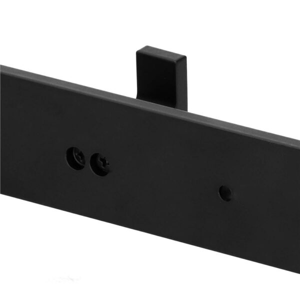 Cuier de baie pentru prosoape cu 2 sisteme instalare, aluminiu, 5 agatatori, 45x4cm, negru - Image 6
