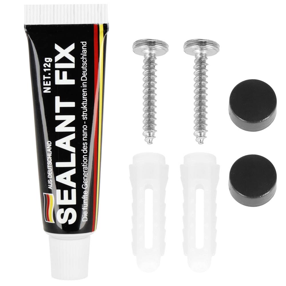 Cuier de baie pentru prosoape cu 2 sisteme instalare, aluminiu, 3 agatatori, 25x4cm, negru - Image 5