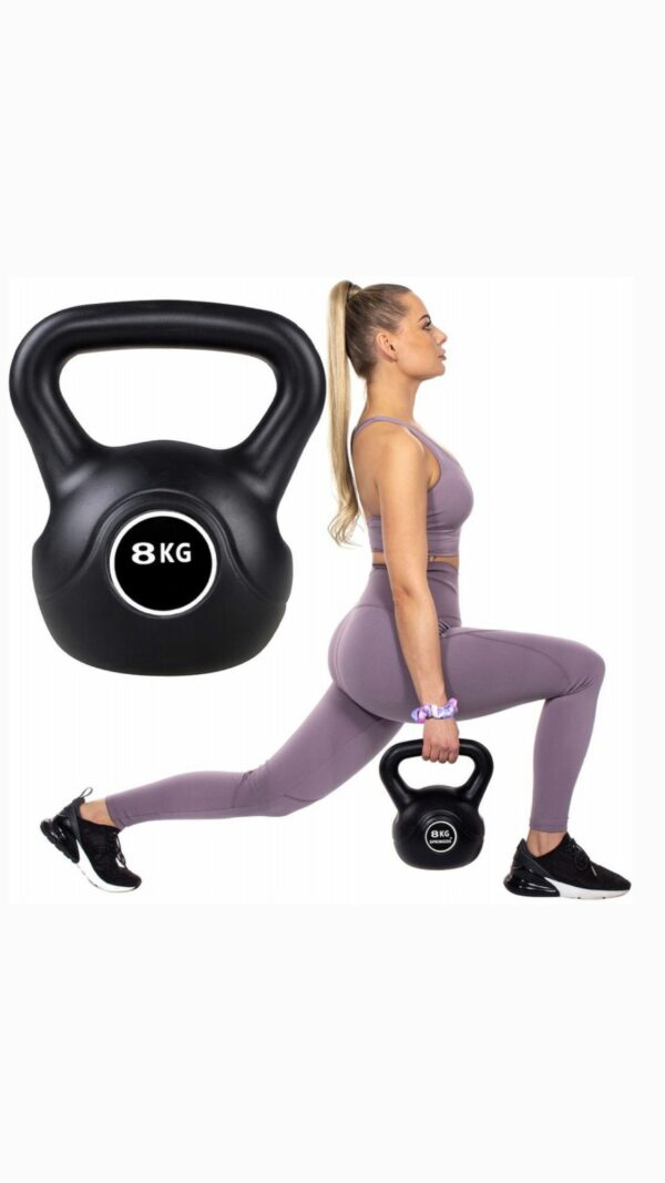 Kettlebell súlyzó 8kg fekete - Image 4