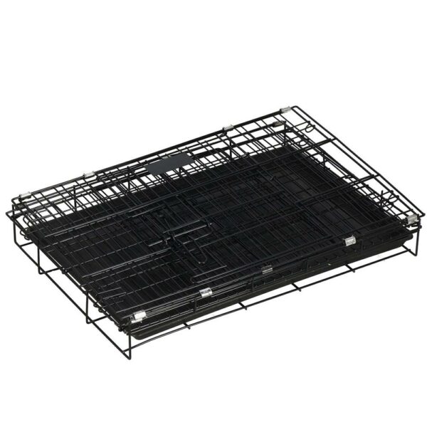 RESIGILAT: Cusca pentru animale, 2 usi, Pliabila din metal, L, Negru, 60x50x42 cm - Image 8