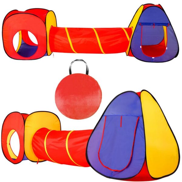 Loc de joaca 3 in 1 pentru copii, multifunctional, casuta, tunel si cort, 280x74x90cm, multicolor - Image 5