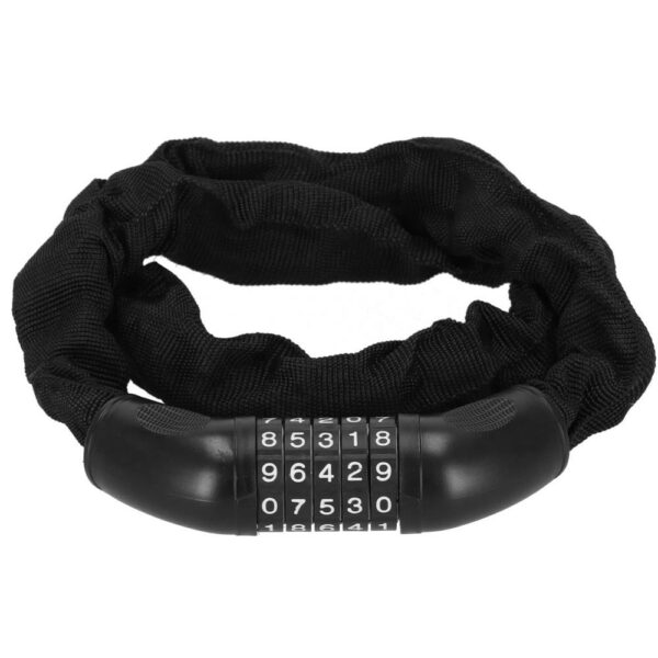 Lant antifurt bicicleta si trotineta, inchidere cifru, lungime 98 cm, Otel, Negru - Image 9
