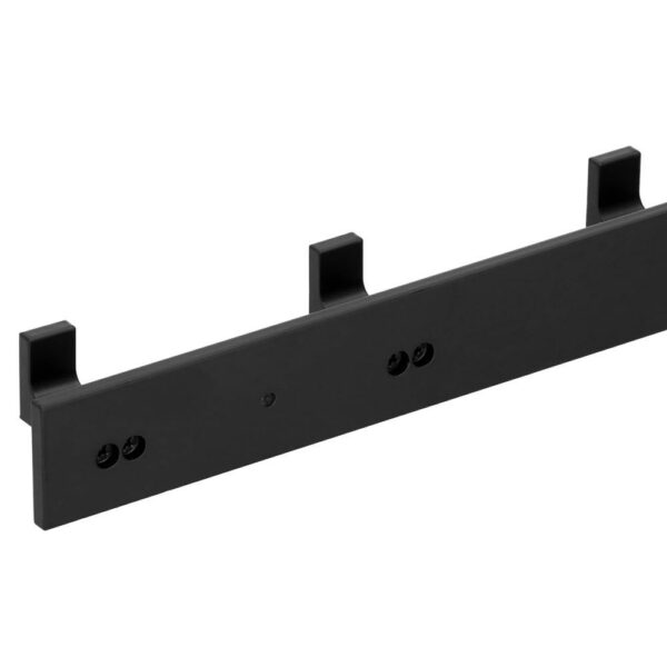 Cuier de baie pentru prosoape cu 2 sisteme instalare, aluminiu, 5 agatatori, 45x4cm, negru - Image 8