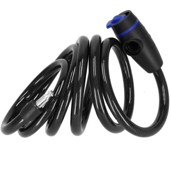 Lant antifurt bicicleta si trotineta, inchidere cheie, lungime 180 cm, Otel, Negru - Image 8