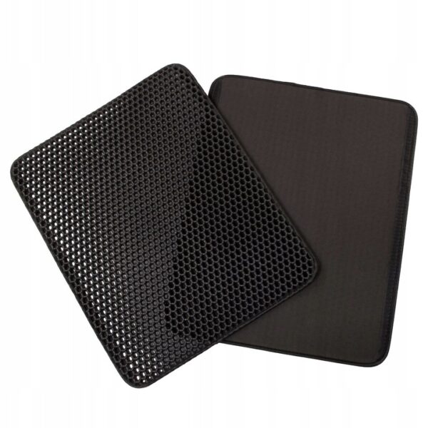 Covor pentru litiera pisicii, colectarea granulelor de nisip, negru, 45x35cm - Image 8