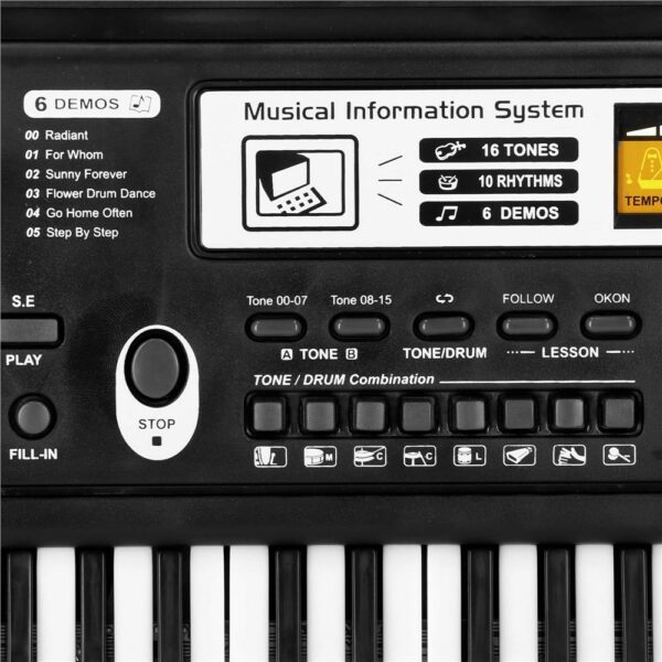 Orga electronica pentru copii, cu microfon, 61 chei, modul invatare, 54x17x5cm - Image 8