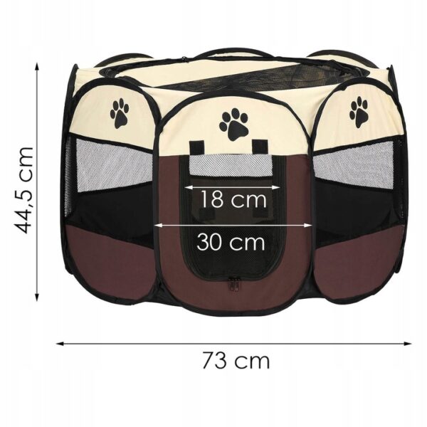 Tarc pliabil pentru animale de companie, diametru 73cm, bej maro - Image 7