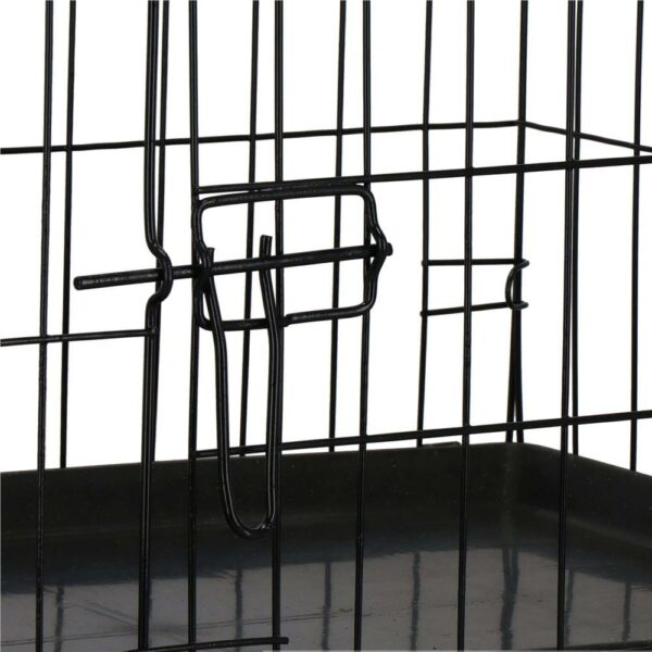 Cusca pentru animale, 2 usi, Pliabila din metal, L, Negru, 59x50x42 cm - Image 8