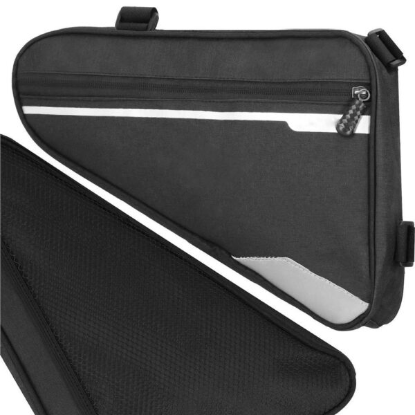 Geanta bicicleta impermeabila, cu buzunar pentru telefon, 30x21x5cm, negru - Image 9
