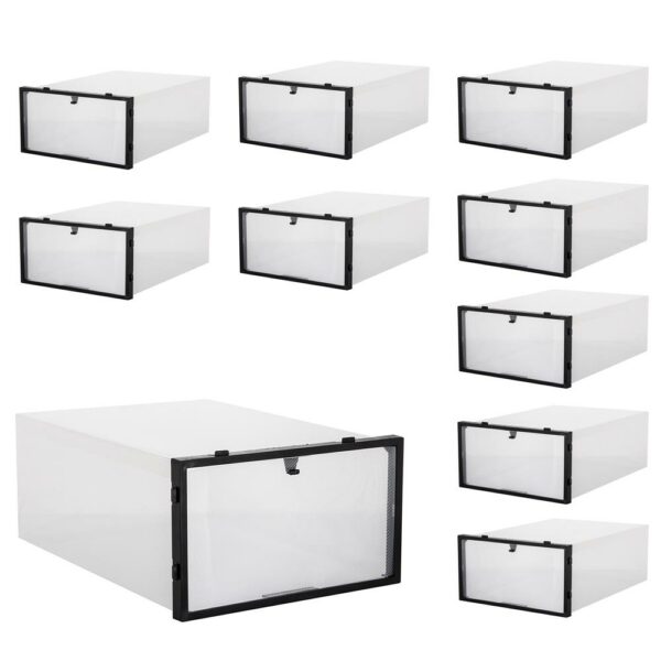 10 db-os cipőszervező doboz készlet, 30x21x12, átlátszó