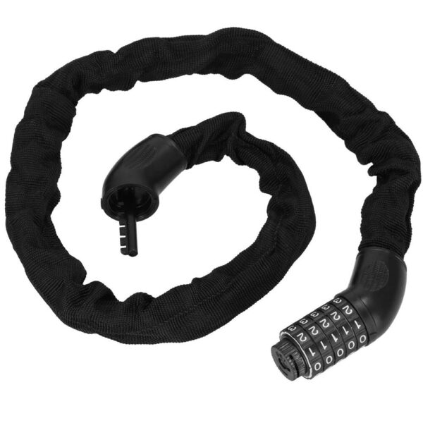 Lant antifurt bicicleta si trotineta, inchidere cifru, lungime 98 cm, Otel, Negru - Image 10