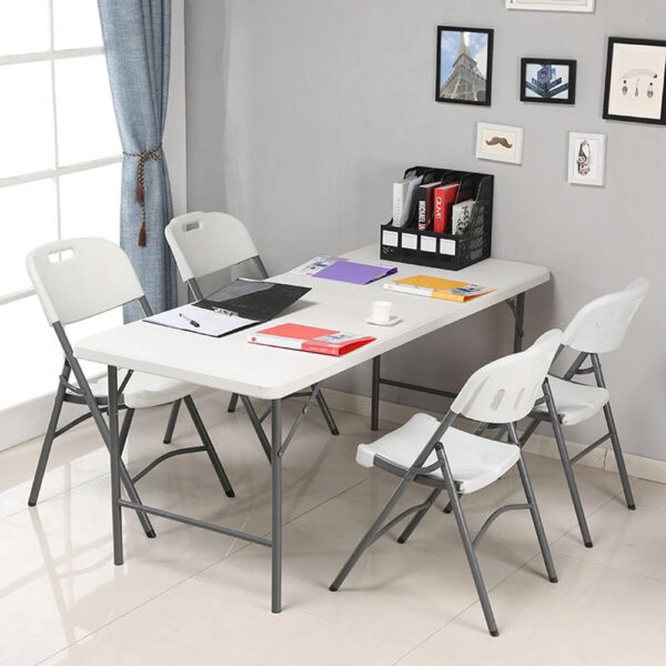 RESIGILAT: Masa dreptunghiulara pliabila multifunctionala, 120x75x60cm, alba - Image 10