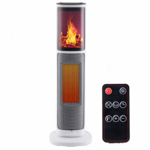 Semineu electric, 2000W, 2 trepte, cu termostat si telecomanda, dispay LED